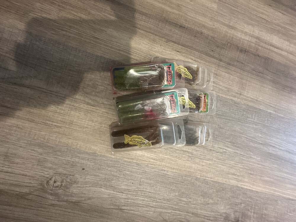 Vintage Gitzit Fishing Lures Soft Plastic Tube Baits Lot of 6 Packages